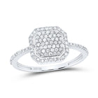 10K White Gold Diamond Octagon Ring 1/3 Cttw - Splendid Jewellery
