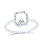 10K White Gold Diamond Octagon Ring 1/8 Cttw - Splendid Jewellery