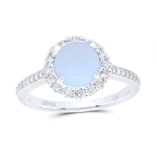 Load image into Gallery viewer, 10K White Gold Diamond Opal Gemstone Ring 1/3 Cttw - Splendid Jewellery