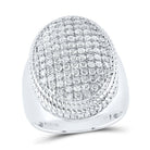 10K White Gold Diamond Oval Men's Ring 2 Cttw - Splendid Jewellery