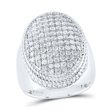 Load image into Gallery viewer, 10K White Gold Diamond Oval Men's Ring 2 Cttw - Splendid Jewellery
