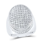 10K White Gold Diamond Oval Men's Ring 2 Cttw - Splendid Jewellery