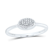 Load image into Gallery viewer, 10K White Gold Diamond Oval Ring 1/12 Cttw - Splendid Jewellery