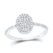 Load image into Gallery viewer, 10K White Gold Diamond Oval Ring 1/4 Cttw - Splendid Jewellery