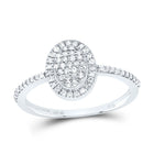 10K White Gold Diamond Oval Ring 1/4 Cttw - Splendid Jewellery