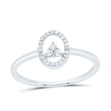 Load image into Gallery viewer, 10K White Gold Diamond Oval Ring 1/8 Cttw - Splendid Jewellery