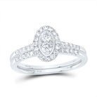 10K White Gold Diamond Oval Single Halo Bridal Set 1/2 Cttw - Splendid Jewellery
