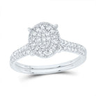 10K White Gold Diamond Oval Single Halo Bridal Set 3/8 Cttw - Splendid Jewellery