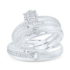 10K White Gold Diamond Oval Trio Ring Set 1/4 Cttw - Splendid Jewellery
