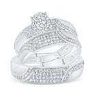 10K White Gold Diamond Oval Trio Ring Set 3/4 Cttw - Splendid Jewellery