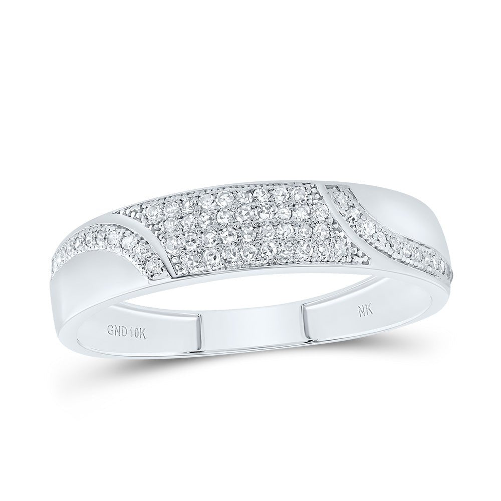 10K White Gold Diamond Oval Trio Ring Set 3/4 Cttw - Splendid Jewellery
