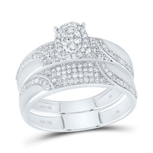 Load image into Gallery viewer, 10K White Gold Diamond Oval Trio Ring Set 3/4 Cttw - Splendid Jewellery