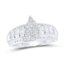 Load image into Gallery viewer, 10K White Gold Diamond Pear Designer Ring 1/2 Cttw - Splendid Jewellery