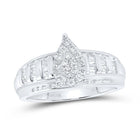 10K White Gold Diamond Pear Designer Ring 1/2 Cttw - Splendid Jewellery