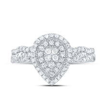 Load image into Gallery viewer, 10K White Gold Diamond Pear Double Halo Bridal Set 1/2 Cttw - Splendid Jewellery