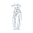 10K White Gold Diamond Pear Double Halo Bridal Set 3/8 Cttw - Splendid Jewellery