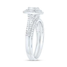 Load image into Gallery viewer, 10K White Gold Diamond Pear Double Halo Bridal Set 3/8 Cttw - Splendid Jewellery