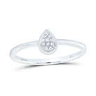 10K White Gold Diamond Pear Ring 0.03 Cttw - Splendid Jewellery