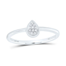 Load image into Gallery viewer, 10K White Gold Diamond Pear Ring 0.03 Cttw - Splendid Jewellery