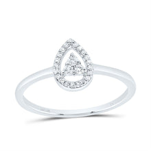 Load image into Gallery viewer, 10K White Gold Diamond Pear Ring 1/10 Cttw - Splendid Jewellery