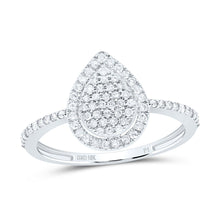 Load image into Gallery viewer, 10K White Gold Diamond Pear Ring 1/3 Cttw - Splendid Jewellery