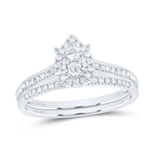 Load image into Gallery viewer, 10K White Gold Diamond Pear Single Halo Bridal Set 1/3 Cttw - Splendid Jewellery