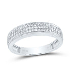 10K White Gold Diamond Pear Trio Ring Set 1 Cttw - Splendid Jewellery