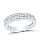 10K White Gold Diamond Pear Trio Ring Set 1 Cttw - Splendid Jewellery