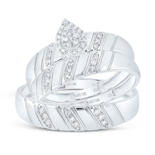 Load image into Gallery viewer, 10K White Gold Diamond Pear Trio Ring Set 1/5 Cttw - Splendid Jewellery