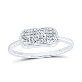 10K White Gold Diamond Ring 1/8 Cttw - Splendid Jewellery