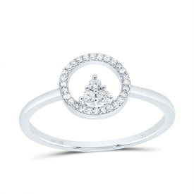 10K White Gold Diamond Ring 1/8 Cttw - Splendid Jewellery