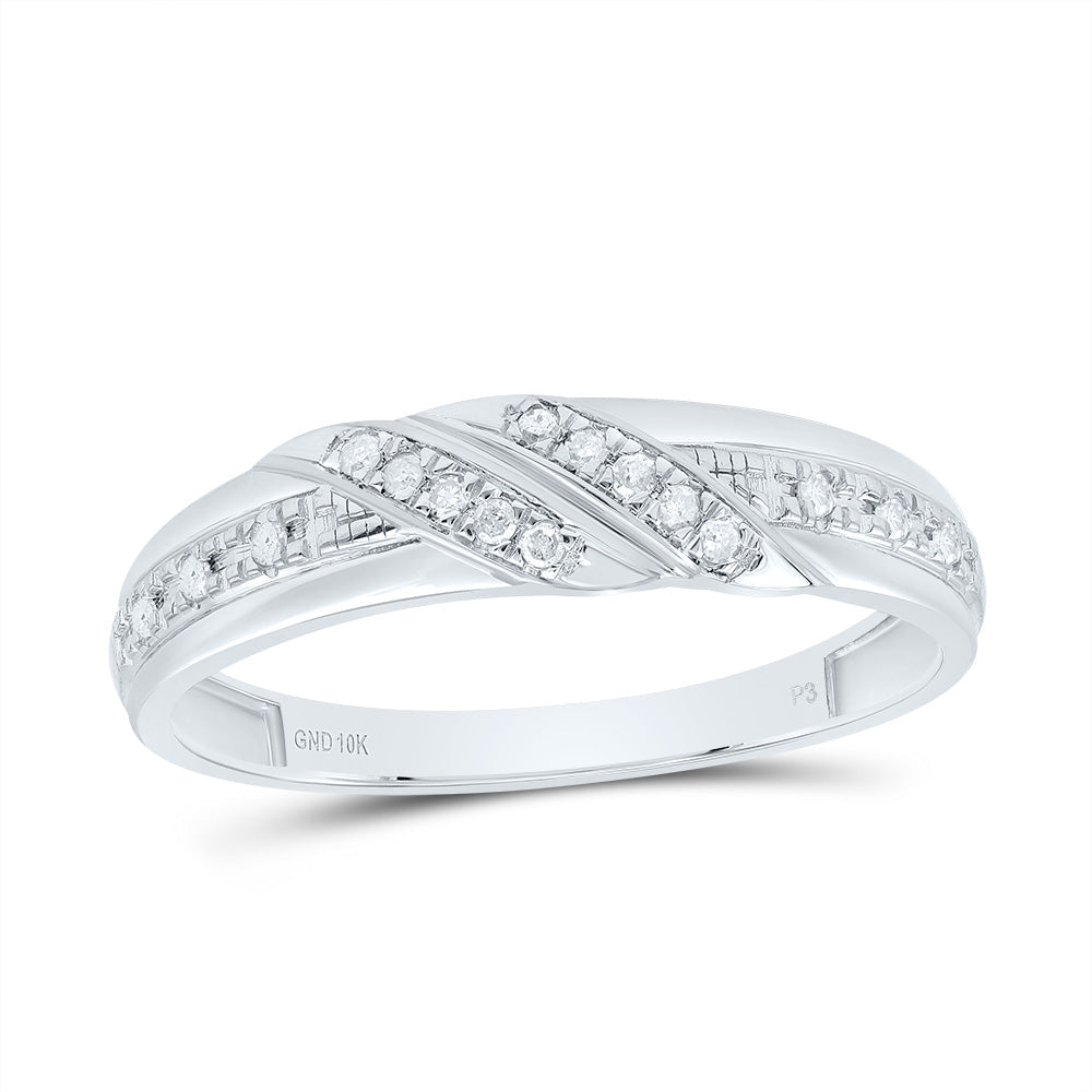 10K White Gold Diamond Square Trio Ring Set 1/3 Cttw - Splendid Jewellery