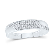 Load image into Gallery viewer, 10K White Gold Diamond Square Trio Ring Set 3/4 Cttw - Splendid Jewellery