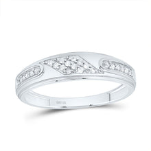 Load image into Gallery viewer, 10K White Gold Diamond Square Trio Ring Set 3/8 Cttw - Splendid Jewellery