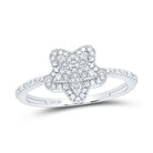 10K White Gold Diamond Star Ring 1/4 Cttw - Splendid Jewellery