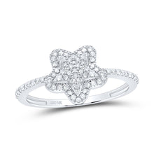 Load image into Gallery viewer, 10K White Gold Diamond Star Ring 1/4 Cttw - Splendid Jewellery