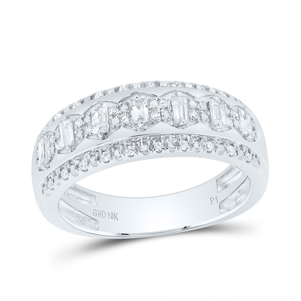 10K White Gold Diamond Trio Ring 3/4 Cttw - Splendid Jewellery