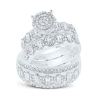 10K White Gold Diamond Trio Ring 3/4 Cttw - Splendid Jewellery