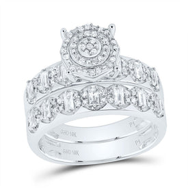 10K White Gold Diamond Trio Ring 3/4 Cttw - Splendid Jewellery