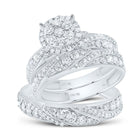 10K White Gold Diamond Trio Ring Set 1 3/4 Cttw - Splendid Jewellery