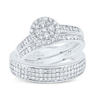 10K White Gold Diamond Trio Ring Set 1 Cttw - Splendid Jewellery