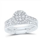 10K White Gold Diamond Trio Ring Set 1 Cttw - Splendid Jewellery