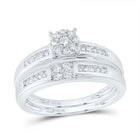 10K White Gold Diamond Trio Ring Set 1/2 Cttw - Splendid Jewellery