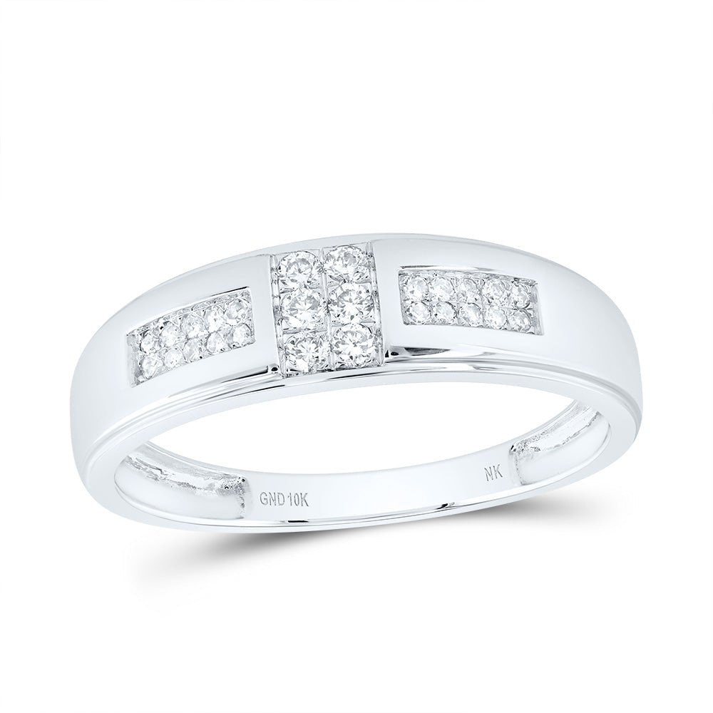 10K White Gold Diamond Trio Ring Set 1/2 Cttw - Splendid Jewellery