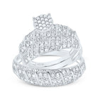 10K White Gold Diamond Trio Ring Set 1/2 Cttw - Splendid Jewellery