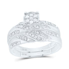 10K White Gold Diamond Trio Ring Set 1/3 Cttw - Splendid Jewellery