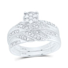 10K White Gold Diamond Trio Ring Set 1/3 Cttw - Splendid Jewellery
