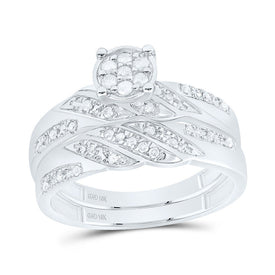 10K White Gold Diamond Trio Ring Set 1/3 Cttw - Splendid Jewellery