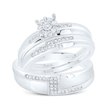 Load image into Gallery viewer, 10K White Gold Diamond Trio Ring Set 1/3 Cttw - Splendid Jewellery