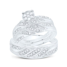 Load image into Gallery viewer, 10K White Gold Diamond Trio Ring Set 1/3 Cttw - Splendid Jewellery